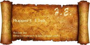 Huppert Elek névjegykártya